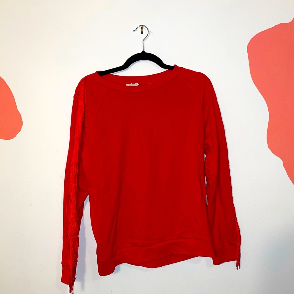 Levi’s red fringe sweatshirt size M